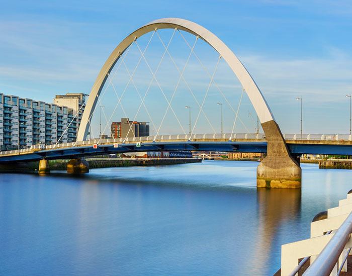 The Clyde Arc bridge over the River Clyde in Glasgow